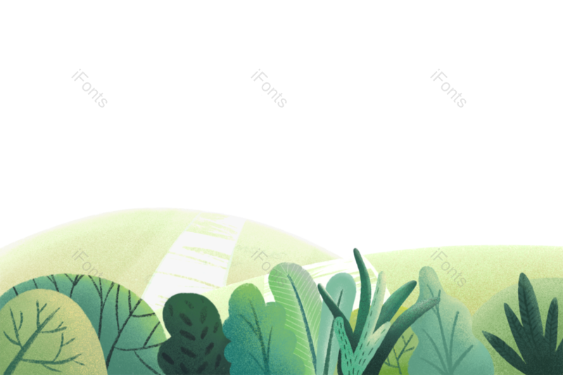插画图片,春天元素,草地PNG,植物免抠素材